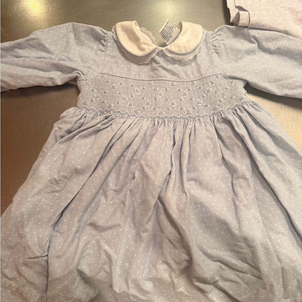 Carriage Boutique Blue and White Baby Dress